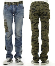 HYSTERIC GLAMOUR | 前面デニム、背面カモフラパンツ(デニムパンツ)