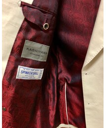 KASHIYAMA | キュプラ裏地「ペイズリーボルドー」(テーラードジャケット)