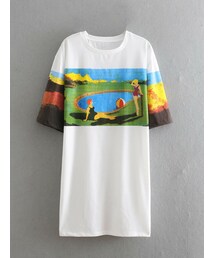 佰力2019春夏新作Zaraフロントプリントのワンピース6050/156 6050156(シャツワンピース)