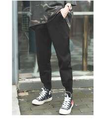 ins抽縄束足2019夏bf風ワイドカジュアルパンツtwo(チノパンツ)