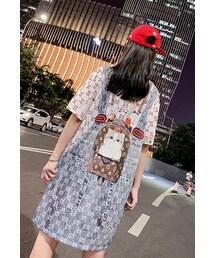 夏新型ファッション韓国版ゆったり網目速乾ins上着スカート(スカート)