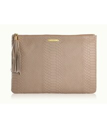 Gigi New York Stone Uber Clutch in Embossed Python Leather(クラッチバッグ)