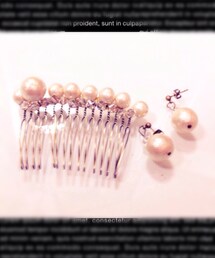 コットンパールピアス(ピアス（両耳用）)