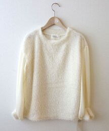 モヘアセットアップ　切り替えトップス(ニット/セーター)
