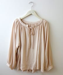 Lovel　ノーカラーリボントップス(Tシャツ/カットソー)