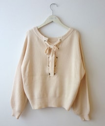 レースアップニット(ニット/セーター)