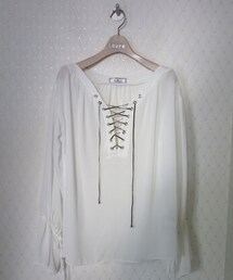 レースアップブラウス(シャツ/ブラウス)