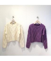ケーブルショート丈　ニット(ニット/セーター)