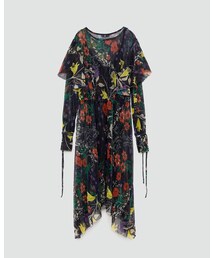 ZARA | シャイニープリント入りプリーツワンピ(ワンピース/ドレス)