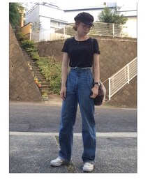 別📷 | 黒Teeはネックと袖がなみなみカット♡(その他)