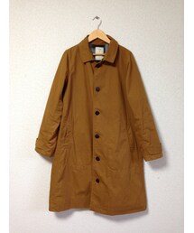 shuca | からし色ロングコート(ステンカラーコート)
