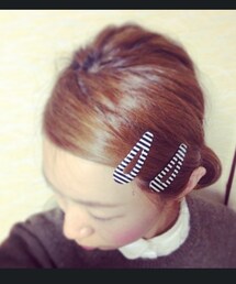 ダイソー | ボーダーパッチンピン(バレッタ/ヘアクリップ)