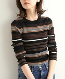 IENA | 6x3リブクルーネックプルオーバー◆(ニット/セーター)