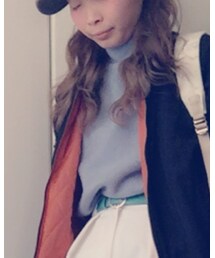 no brand | ブルーのニットは韓国で買いました🇰🇷日本円で2000円くらいです✌️めちゃ温かい💕洗濯機で回しても縮みませんでした。笑(ニット/セーター)