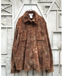 VINTAGE | zip up velour leopard jacket vintage(その他アウター)