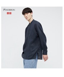UNIQLO | プレミアムリネンオーバーサイズスタンドカラーシャツ（長袖）(シャツ/ブラウス)