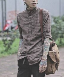 tastemaker | 咖啡色格紋襯衫(シャツ/ブラウス)