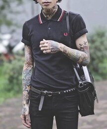 FRED PERRY | 深藍色合身polo衫(ポロシャツ)