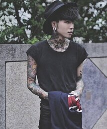 asos | 不收邊水洗黑色短TEE(Tシャツ/カットソー)