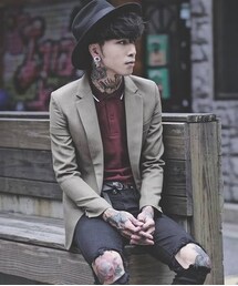 FRED PERRY | 棗紅色合身POLO衫(ポロシャツ)