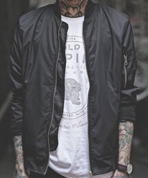 tastemaker | 黑色轟炸機夾克(ノーカラージャケット)