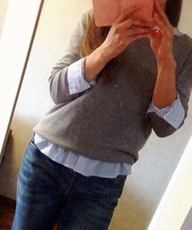 Simplicite | ブルー×ホワイト ストライプ(シャツ/ブラウス)