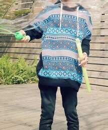 民俗風針織衫 （（韓版寬版）(ニット/セーター)