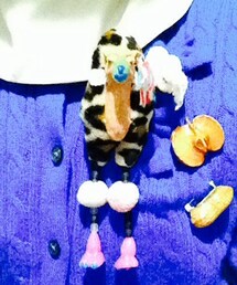 ブランド不明 | ヒョウ柄のラクダさんブローチ(ブローチ/コサージュ)