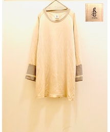 SHANTii | シャンティ / リブラインコットンレーヨン7分袖T(Tシャツ/カットソー)