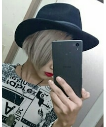 2色ベルトフェルトつば広中折れ | ハット