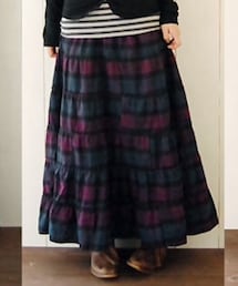 no brand | ティアードフレアロングスカート(スカート)