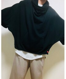 広げた形も可愛いポンチョ風パーカ | トップス