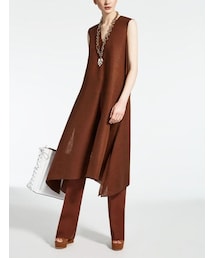Max Mara | ★MaxMara リネンロングブラウス 2017SS ブラウン(ワンピース)
