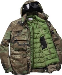 Supreme  | Supreme x stone island raso gommato cover nero jacket (ダウンジャケット/コート)