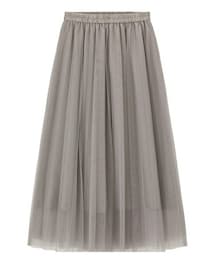 GU | GU（ジーユー）チュールプリーツロングスカートQ(スカート)