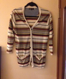 MICHEL KLEIN | カーディガン ボーダー 七部(カーディガン/ボレロ)