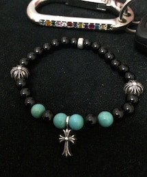 CHROME HEARTS | Chrome Hearts Agate with the Turquoise Bead Silver Cross Bracelet(ブレスレット)