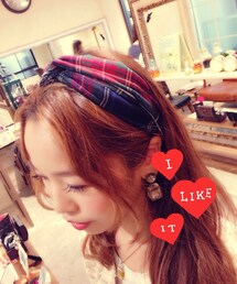 チェック柄ターバン♡(ヘアバンド)