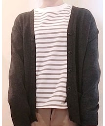 しまむら | ベージュボーダーシャツ(Tシャツ/カットソー)