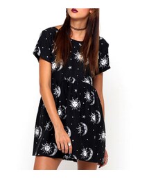 Motel Rocks | Motel Tiara Babydoll Dress in Sun Moon Stars Print(ワンピース)