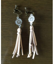 Handmade | 太陽のつもりが缶詰めのフタみたいになった手作りのイヤリング(イヤリング)