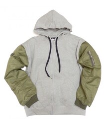 WARP SELECTED | MA-1 MOTIF ZIP UP HOODIE (パーカー)