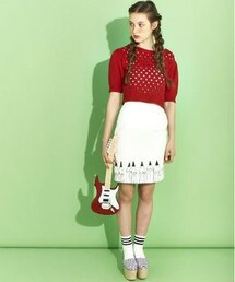 merry jenny | カラフル半袖アクリルTOPS(ニット/セーター)