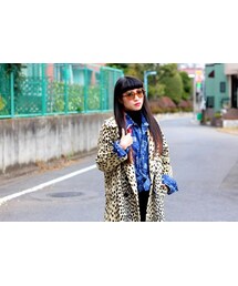 ダルメシアン柄ファーコート(その他アウター)