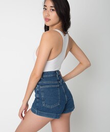 American Apparel | ダークウォッシュハイウェストジーンカフショート(デニムパンツ)