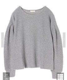 earth music&ecology | ワッフルボリュームスリーブプルオーバー　¥4,389(税込)(Tシャツ/カットソー)