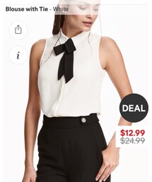 H&M | H&M tie front sleeveless blouse(シャツ/ブラウス)