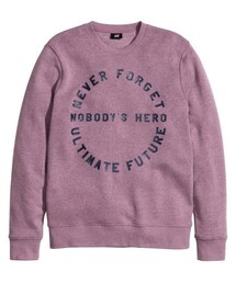 H&M | Sweatshirt With Printed Text - Heather Purple(スウェット)