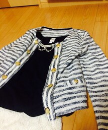 金ボタンツィードジャケット♥︎∗*ﾟ(ノーカラージャケット)