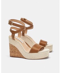 ZARA | コントラストウェッジサンダル(サンダル)